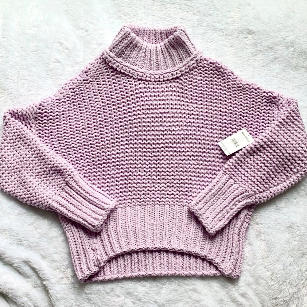 Free People Chunky Knit Light Purple Sweater *NWT